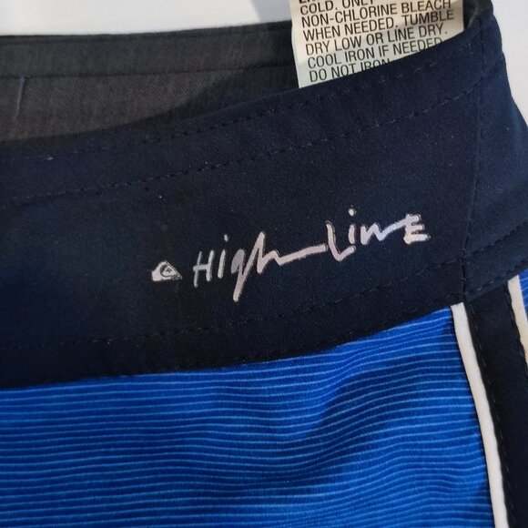 Quiksilver board short men's size 29 blue white stripes Dryflight - Picture 11 of 16